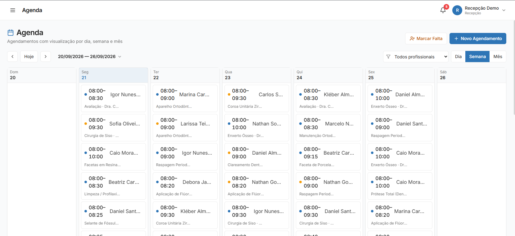 Agenda inteligente do NexusOffice